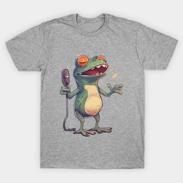 Frog singing T-Shirt by uniqued